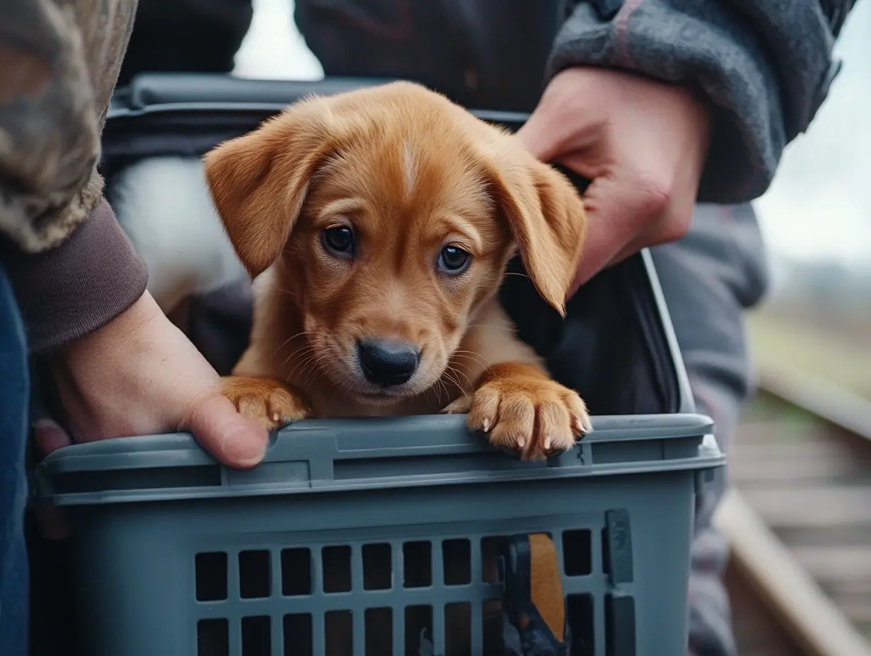 Un cachorro bloquea el ferrocarril, pero la verdadera razón por la que no puede moverse rompe el corazón de todos
