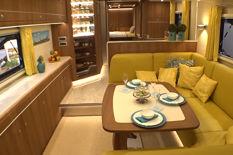 Luxury mobile home worth 1.42 million has built-in garage – The interior is even better!