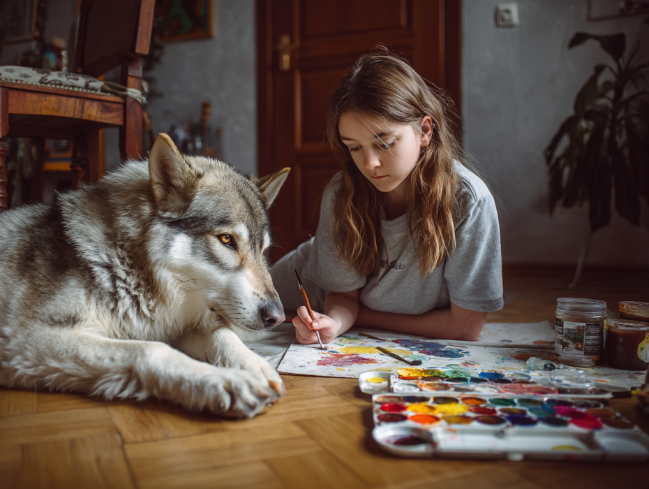 Una niña de 12 años salva a un perro lobo gigante, pero los resultados del ADN revelan algo terrorífico..