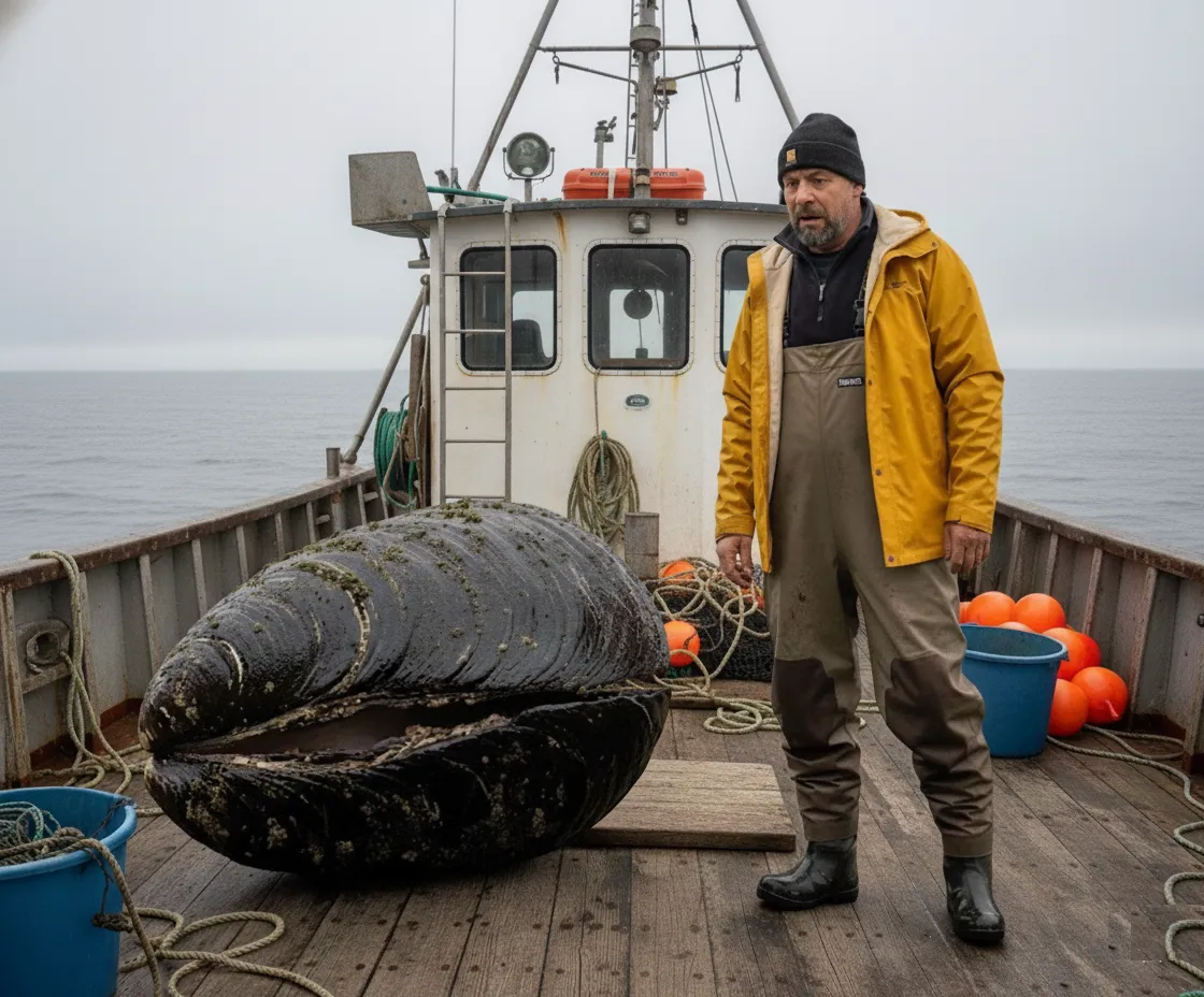 Un pescador creía haber encontrado una almeja enorme, pero palidece al mirar dentro