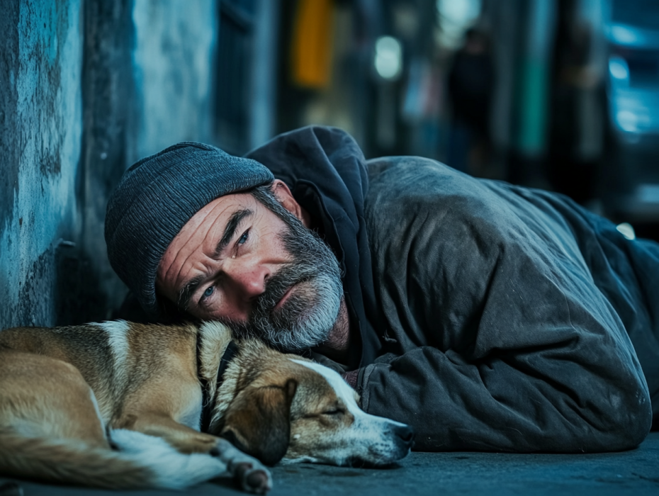 Un vagabundo y su perro oyen un grito: ¡lo que ocurre a continuación cambia su vida para siempre!