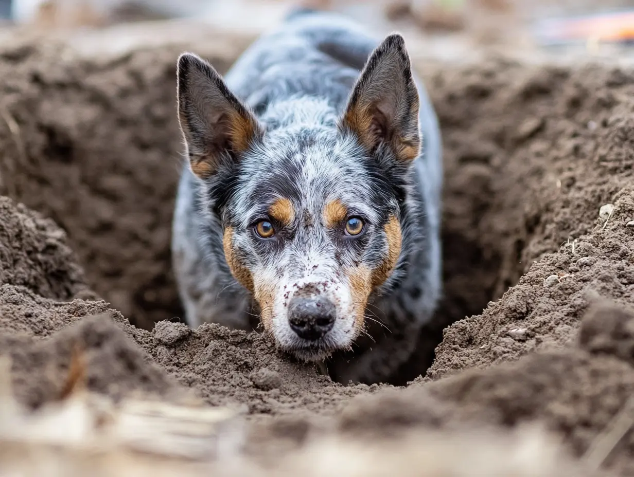 Un perro cava un enorme agujero durante 11 horas seguidas y lo que descubre deja a todo el mundo en silencio