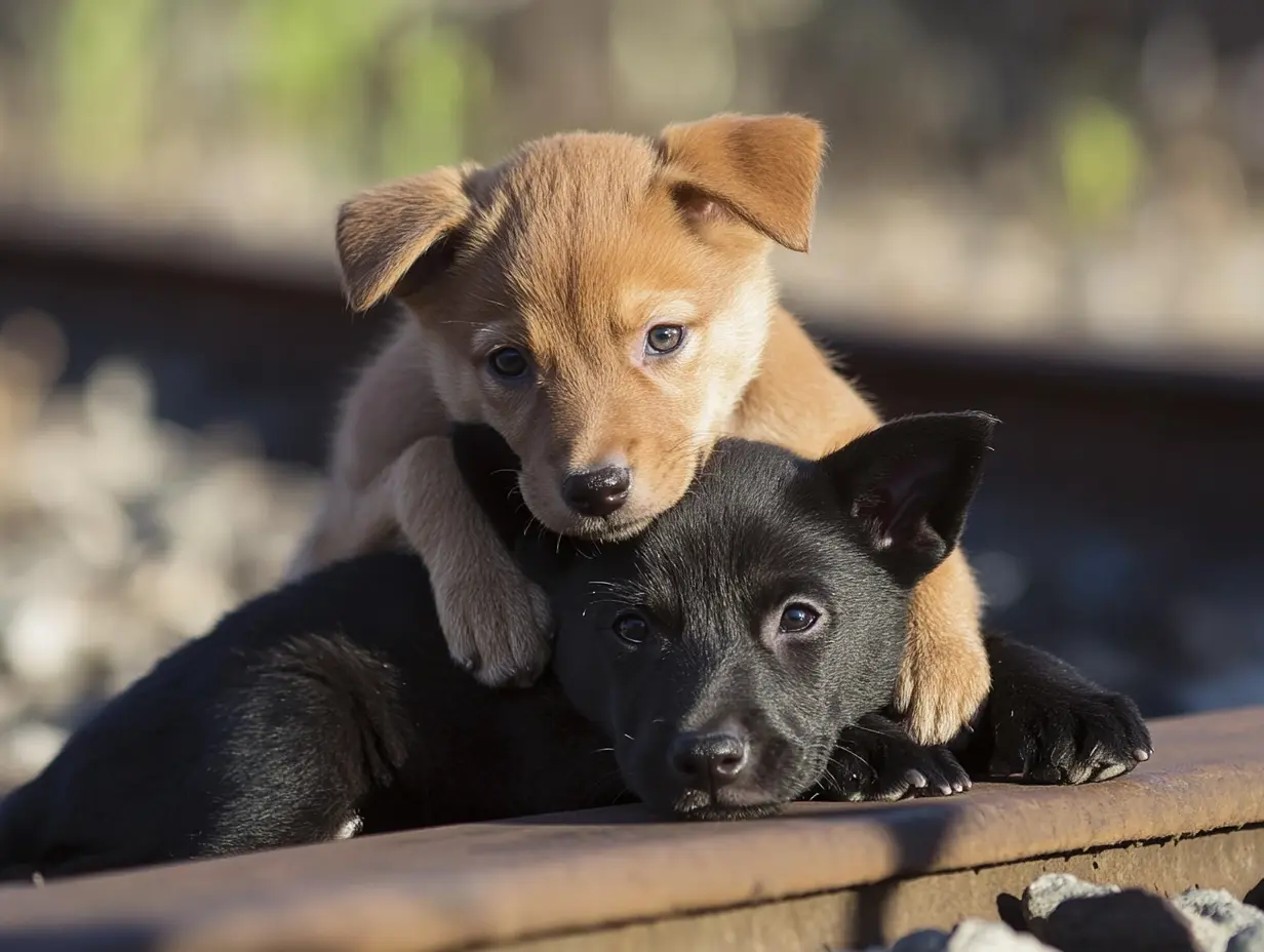Un cachorro bloquea el ferrocarril, pero la verdadera razón por la que no puede moverse rompe el corazón de todos