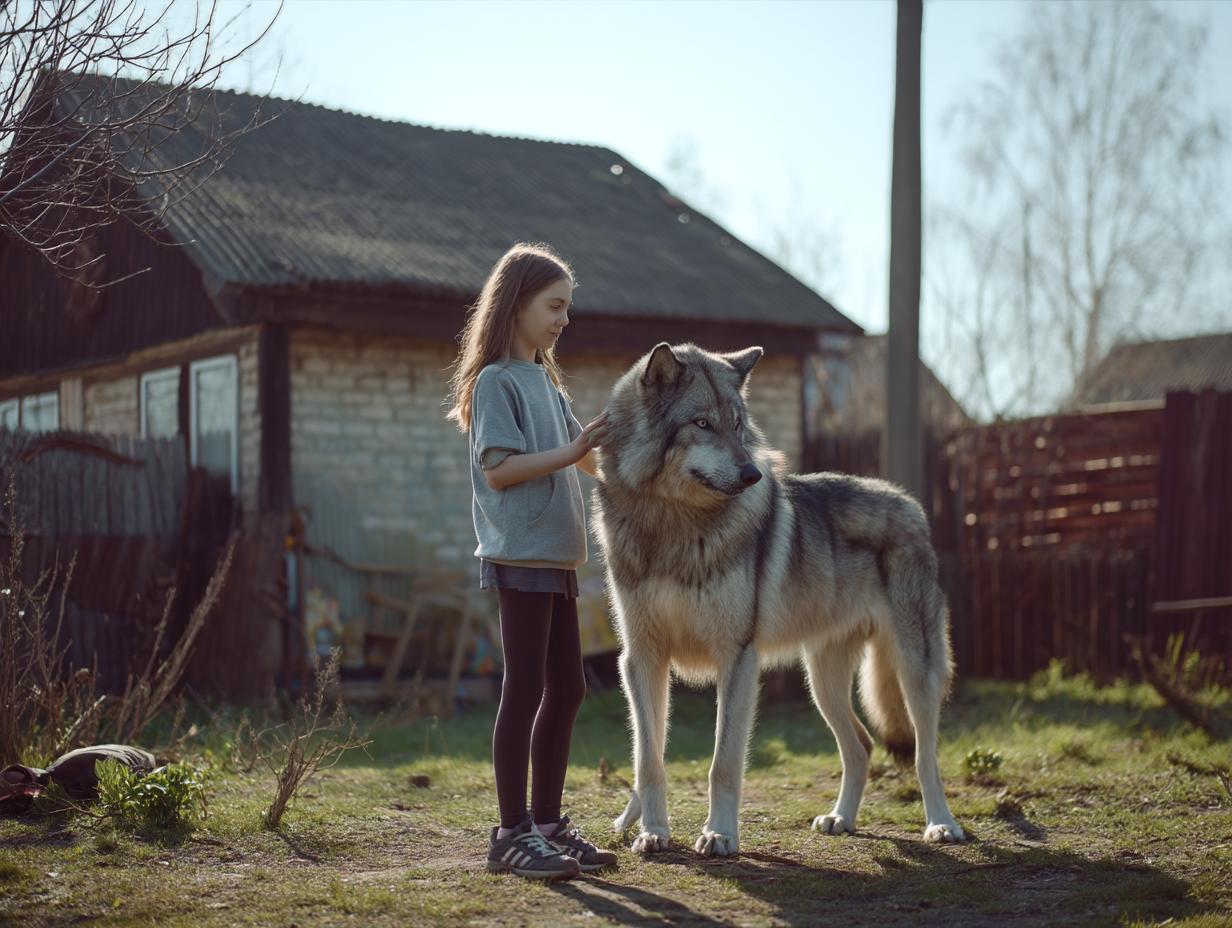 Una niña de 12 años salva a un perro lobo gigante, pero los resultados del ADN revelan algo terrorífico..