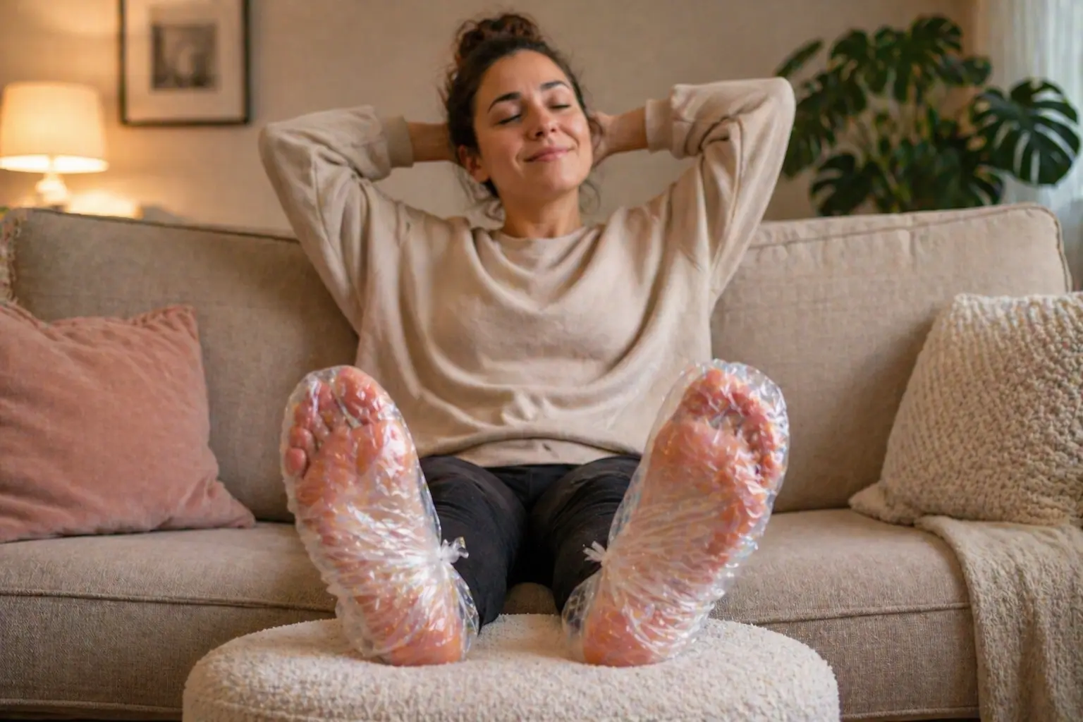 El último remedio para los pies secos: la gente se pone bolsas de plástico en los pies