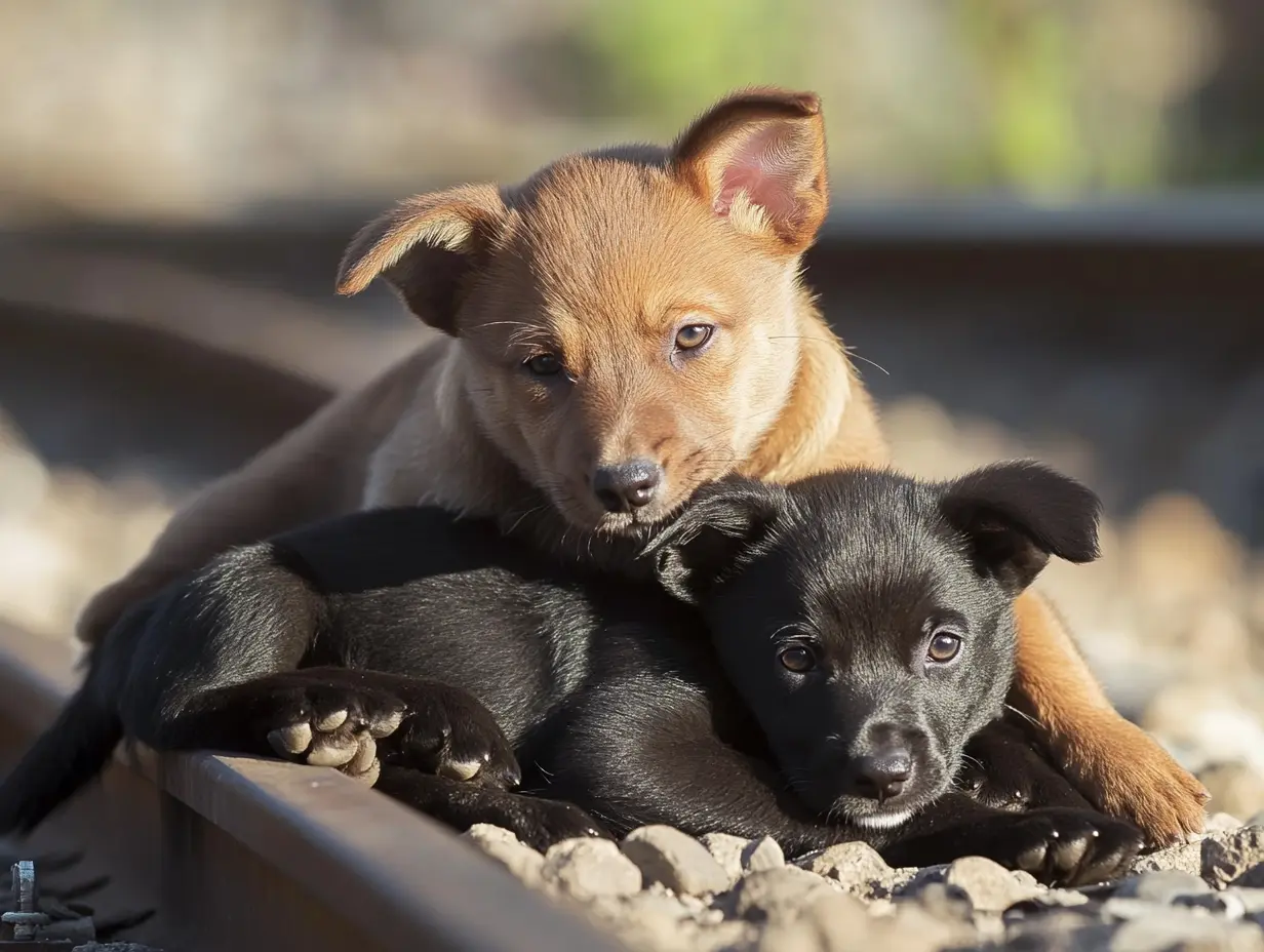 Un cachorro bloquea el ferrocarril, pero la verdadera razón por la que no puede moverse rompe el corazón de todos