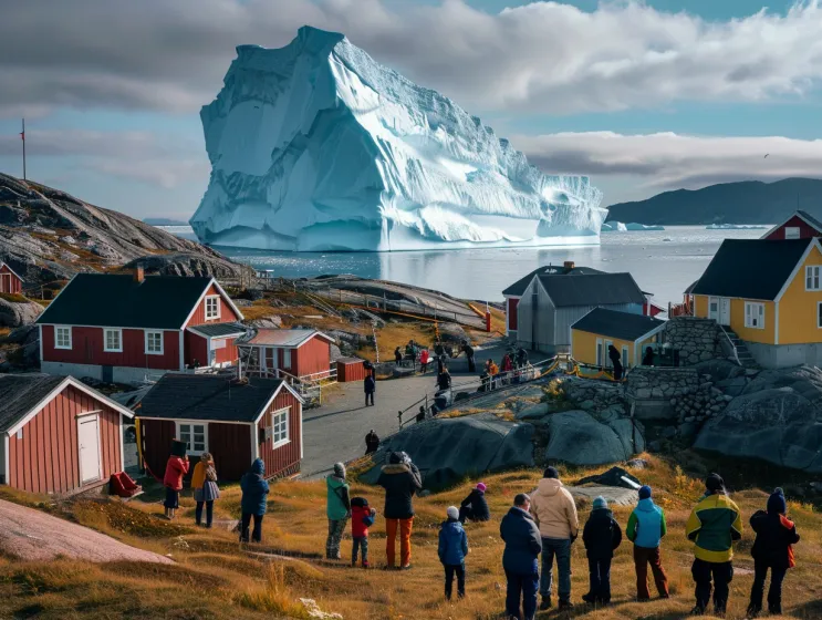 Un iceberg se acerca peligrosamente a un pueblo y los habitantes palidecen al ver su contenido