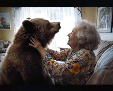 Esta anciana convive con un oso pardo